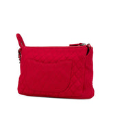 シャネル マトラッセ ココマーク ショルダーバッグ レッド コットン レディース CHANEL 【中古】